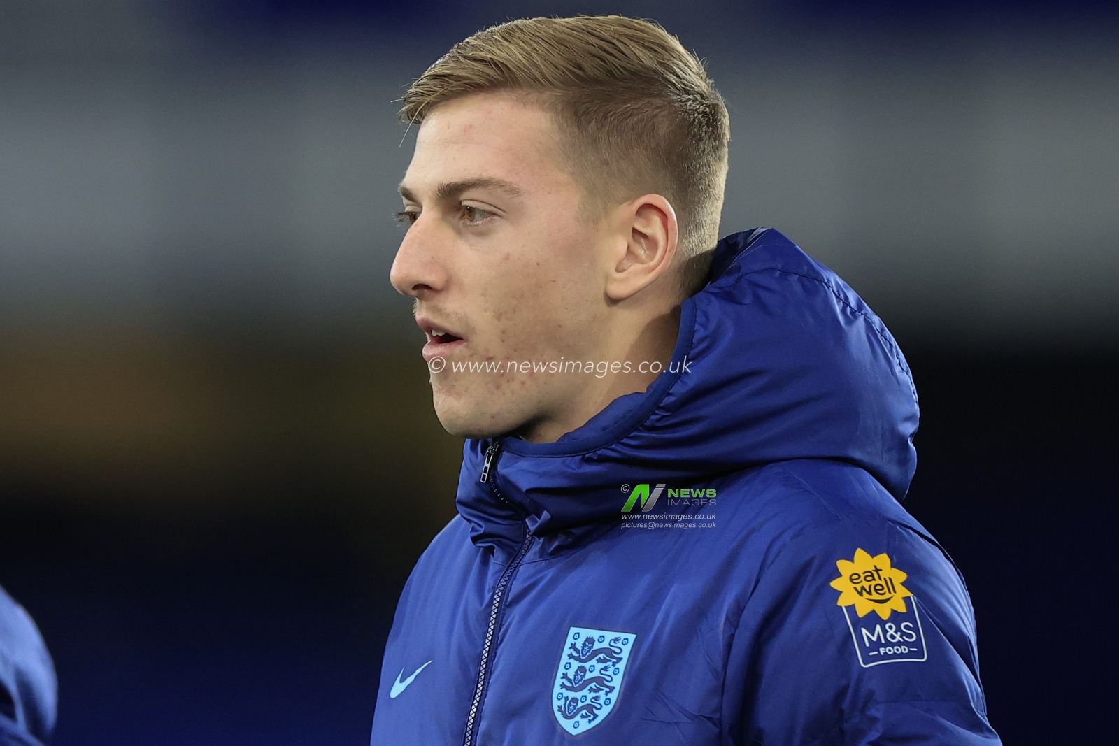 Liam Delap #9 of England U21 during the pitch inspection ahead of the UEFA Euro U21 Qualifiers match England U21 vs Northern Ireland U21 at Goodison Park, Liverpool, United Kingdom, 21st November 2023

(Photo by Conor Molloy/News Images)