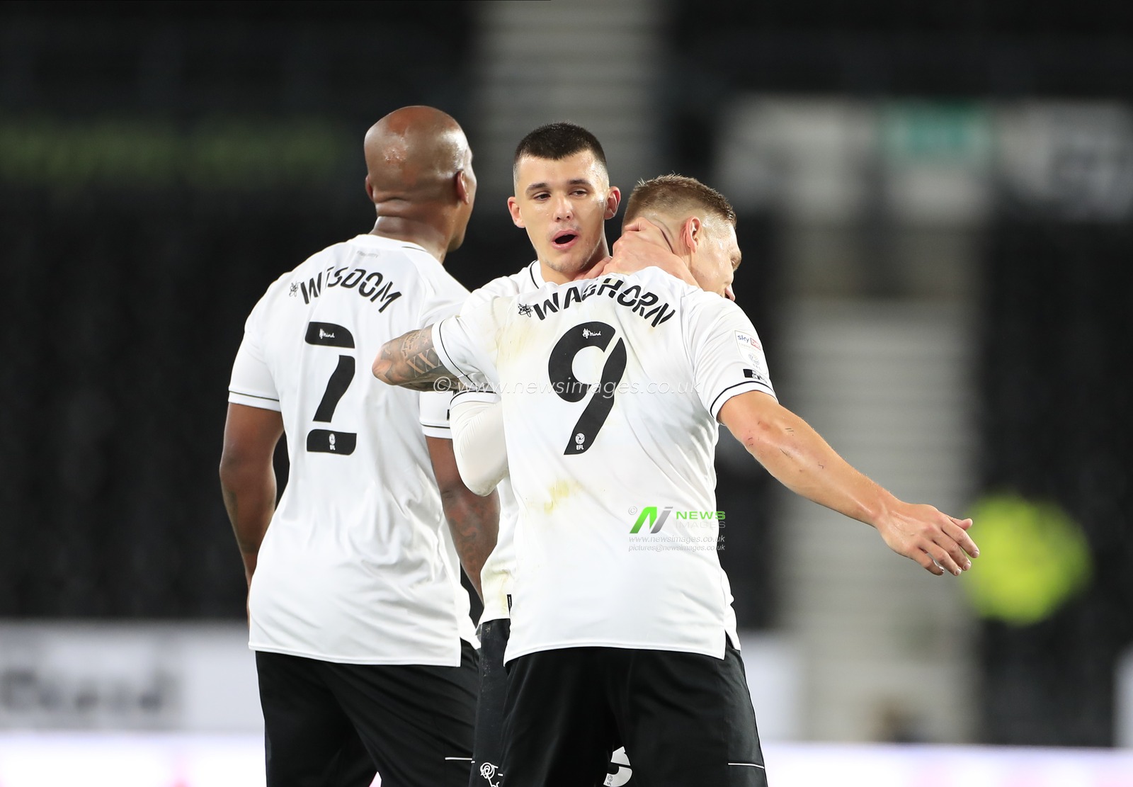 CELEBRATION Martyn Waghorn (9) of Derby County celebrates scoring in the 24th minute to make it 1-0