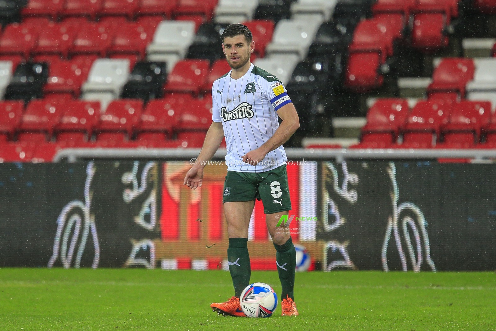 Joe Edwards #8 of Plymouth Argyle during the game