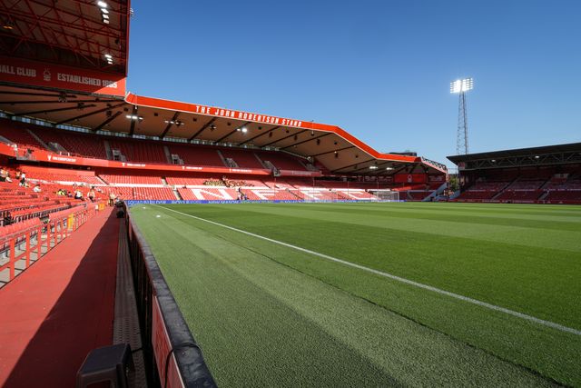 A general view of the pitch and stands during the Carabao Cup round 2 match Nottingham Forest vs Leeds Rhinos at City Ground, Nottingham, United Kingdom on 25 August 2026

(Photo by Maynard Manyowa/News Images)