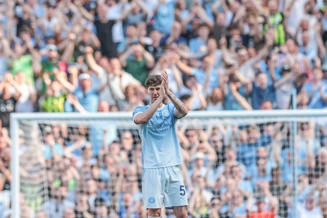 John Stones of Manchester City leaves the field of play to a standing ovation as fans sing, ‘Jonny Stones’ during the Premier League match Manchester City vs Aston Villa at Etihad Stadium, Manchester, United Kingdom on 24 May 2026

(Photo by Mark Cosgrove/News Images)
