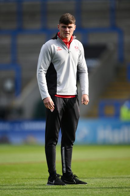 Jack Welsby of St. Helens looks on prior to the Betfred Super League play-off Eliminator 2 Warrington Wolves v St Helens at Halliwell Jones Stadium, Warrington, United Kingdom, 28th September 2024

(Photo by Ben Roberts/News Images)