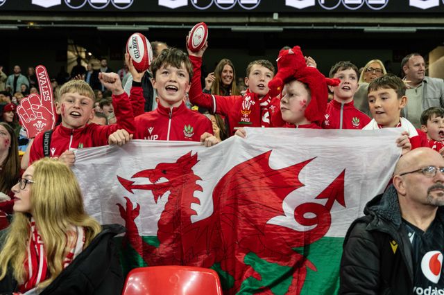Young Welsh fans during the Quilter Nations Series 2025 match Wales vs Japan at Principality Stadium, Cardiff, United Kingdom, 15th November 2025

(Photo by Andrew Lewis/News Images)

*** GER AUT SUI OUT ***