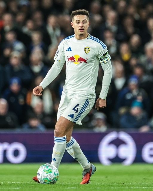 Ethan Ampadu of Leeds United with the ball during the Premier League match Leeds United vs Sunderland at Elland Road, Leeds, United Kingdom on 03 March 2026

(Photo by Mark Cosgrove/News Images)