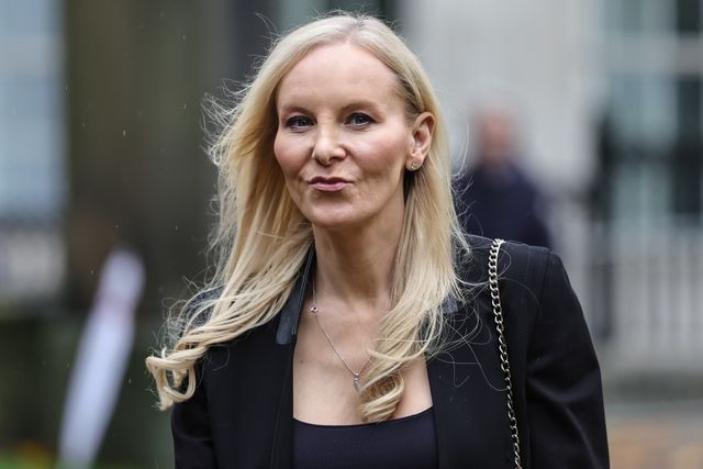 Stephanie Hirst arrives during the Funeral of Harold Dennis â€œDickieâ€ Bird OBE at St Mary's Church, Barnsley, United Kingdom, 19th October 2025

(Photo by Mark Cosgrove/News Images)