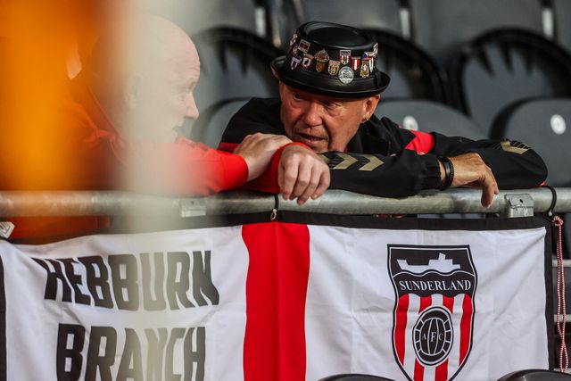 Sunderland fans during the Pre-season friendly match Hull City vs Sunderland at MKM Stadium, Hull, United Kingdom, 29th July 2025

(Photo by Alfie Cosgrove/News Images)