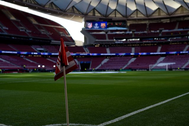 The stadium before the UEFA Champions League Quarter Finals match Atletico Madrid vs Barcelona at Riyadh Air Metropolitano, Madrid, Spain on 14 April 2026

(Photo by Samuel Carreno/News Images)