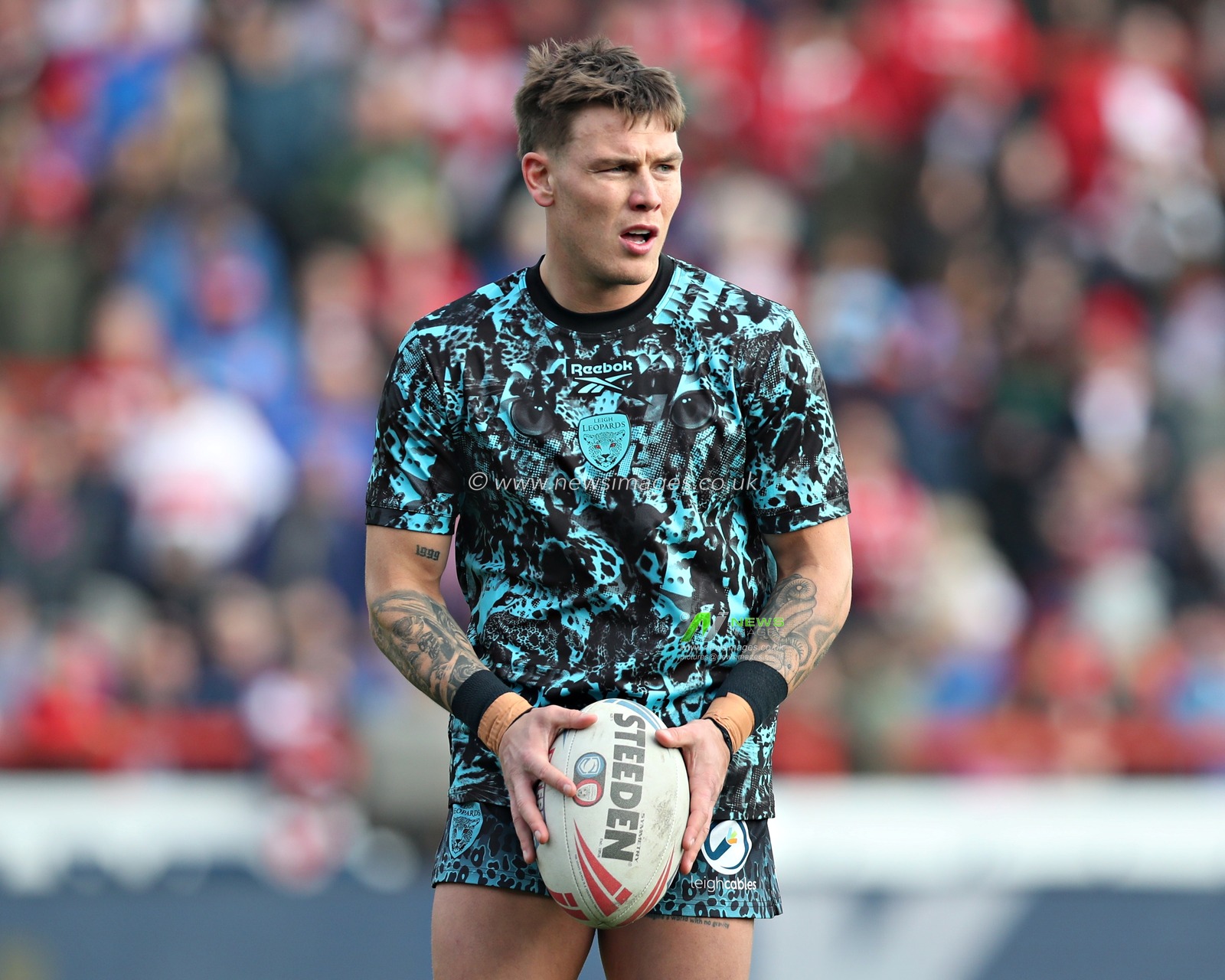 Keanan Brand of Leigh Leopards before the Betfred Super League Round 5 match Hull KR vs Leigh Leopards at Sewell Group Craven Park, Kingston upon Hull, United Kingdom, 22nd March 2025

(Photo by Sam Eaden/News Images)
