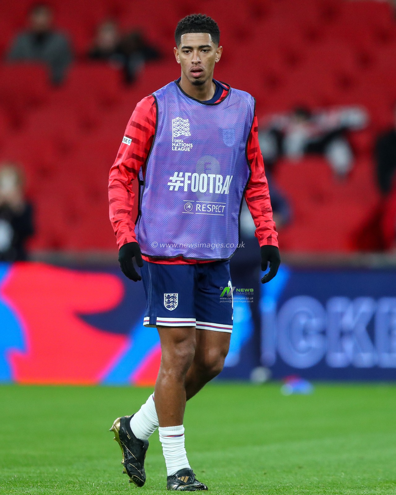 Jude Bellingham of England in the pregame warmup session during the UEFA Nations League, League B - Group 2 match England vs Republic of Ireland at Wembley Stadium, London, United Kingdom, 17th November 2024

(Photo by Gareth Evans/News Images)