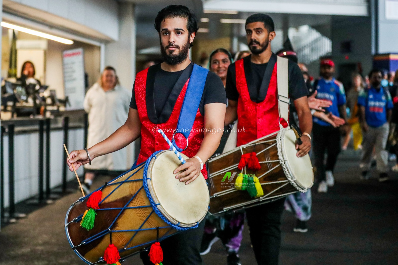 Indian fans perform in the concourse at Lords prior to the 2nd Metro Bank One Day International England Women v India Women at Lords, London, United Kingdom, 19th July 2025

(Photo by Izzy Poles/News Images)