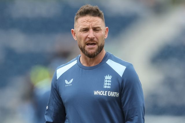 Brendon McCullum head coach of England in the pre-game warm up session during the First Vitality T20 International match England vs India at Banks Homes Riverside Stadium, Chester-le-street, United Kingdom on 01 July 2026

(Photo by Mark Cosgrove/News Images)