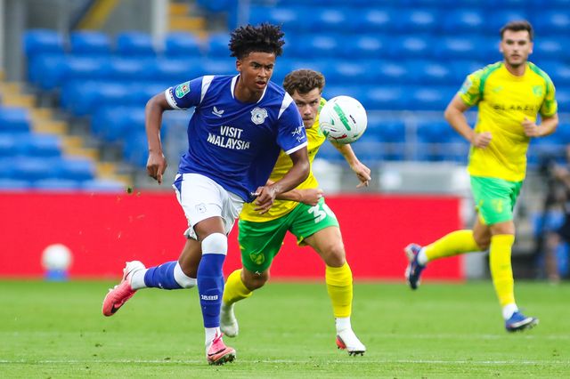 Noah Anyadike of Cardiff City during the Carabao Cup round 2 match Cardiff City vs Norwich City at Cardiff City Stadium, Cardiff, United Kingdom on 25 August 2026

(Photo by Andrew Lewis/News Images)
