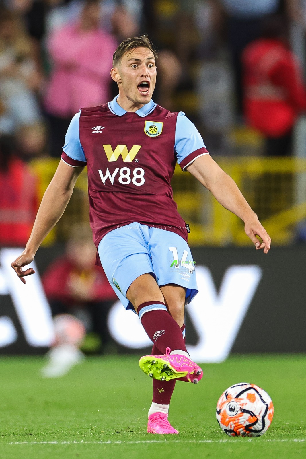 Connor Roberts of Burnley in action during the game during the Premier League match Burnley vs Manchester City at Turf Moor, Burnley, United Kingdom, 11th August 2023

(Photo by Mark Cosgrove/News Images)