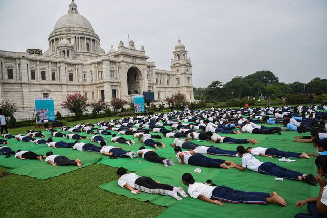 The International Yoga Day celebration in Kolkata
