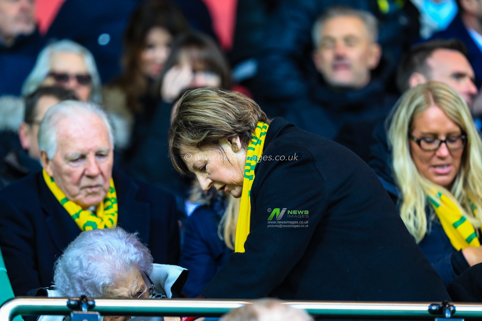 10th February 2019, Carrow Road, Norfolk, England; Sky Bet Championship, Norwich City vs Ipswich Town ;  Delia Smith takes her seat ahead of the match

Credit: Georgie Kerr/News Images

English Football League images are subject to DataCo Licence