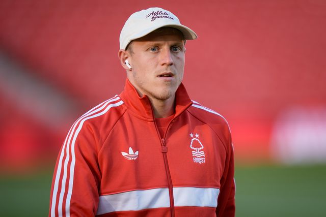 Xaver Schlager of Nottingham Forest inspects the pitch prior to kick off during the Carabao Cup round 2 match Nottingham Forest vs Leeds Rhinos at City Ground, Nottingham, United Kingdom on 25 August 2026

(Photo by Maynard Manyowa/News Images)