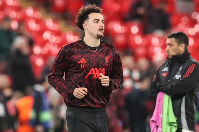 Curtis Jones of Liverpool in the pregame warmup session during the UEFA Champions League last 16 second leg match Liverpool vs Galatasaray at Anfield, Liverpool, United Kingdom on 18 March 2026

(Photo by Alfie Cosgrove/News Images)