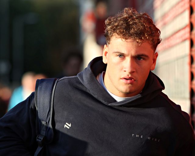 Cai Taylor-Wray of Warrington Wolves arrives before the Betfred Super League round 27 match Hull KR vs Warrington Wolves at Sewell Group Craven Park, Kingston upon Hull, United Kingdom, 18th September 2025

(Photo by Sam Eaden/News Images)