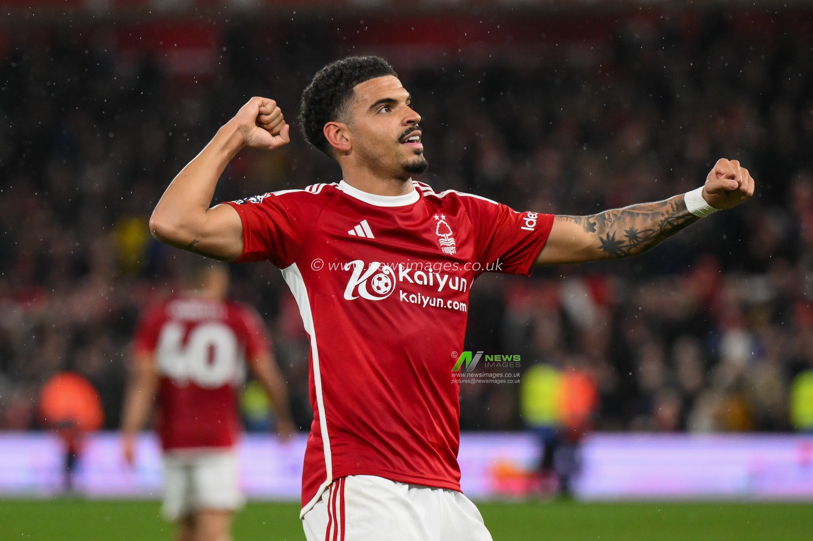 Morgan Gibbs-White of Nottingham Forest celebrates his goal to make it 2-0 during the Premier League match Nottingham Forest vs Fulham at City Ground, Nottingham, United Kingdom, 2nd April 2024

(Photo by Craig Thomas/News Images)