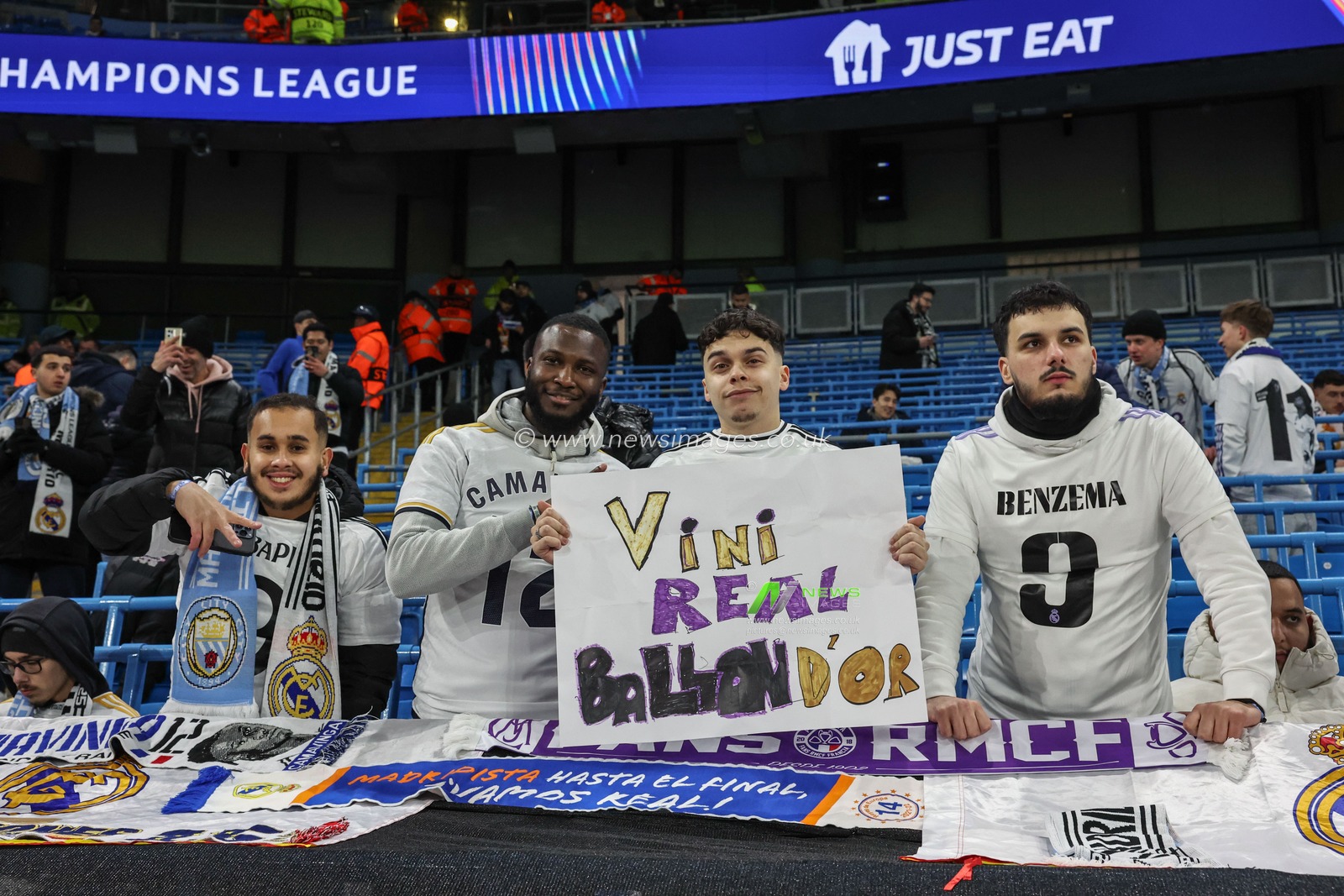 Real Madrid fans during the UEFA Champions League Knockout Round Play-off Manchester City v Real Madrid at Etihad Stadium, Manchester, United Kingdom, 11th February 2025

(Photo by Mark Cosgrove/News Images)