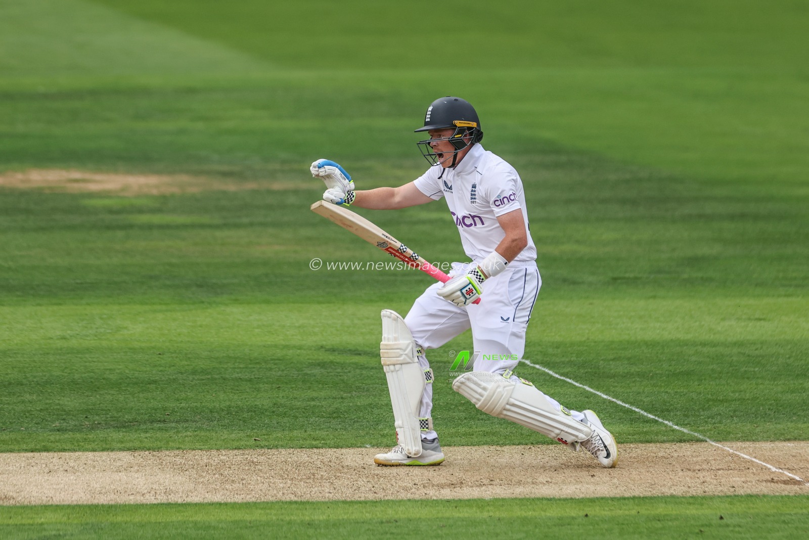 Ollie Pope of England calls no run during the 1st Rothesay Test Match day 1 England v West Indies at Lords, London, United Kingdom, 10th July 2024

(Photo by Mark Cosgrove/News Images)