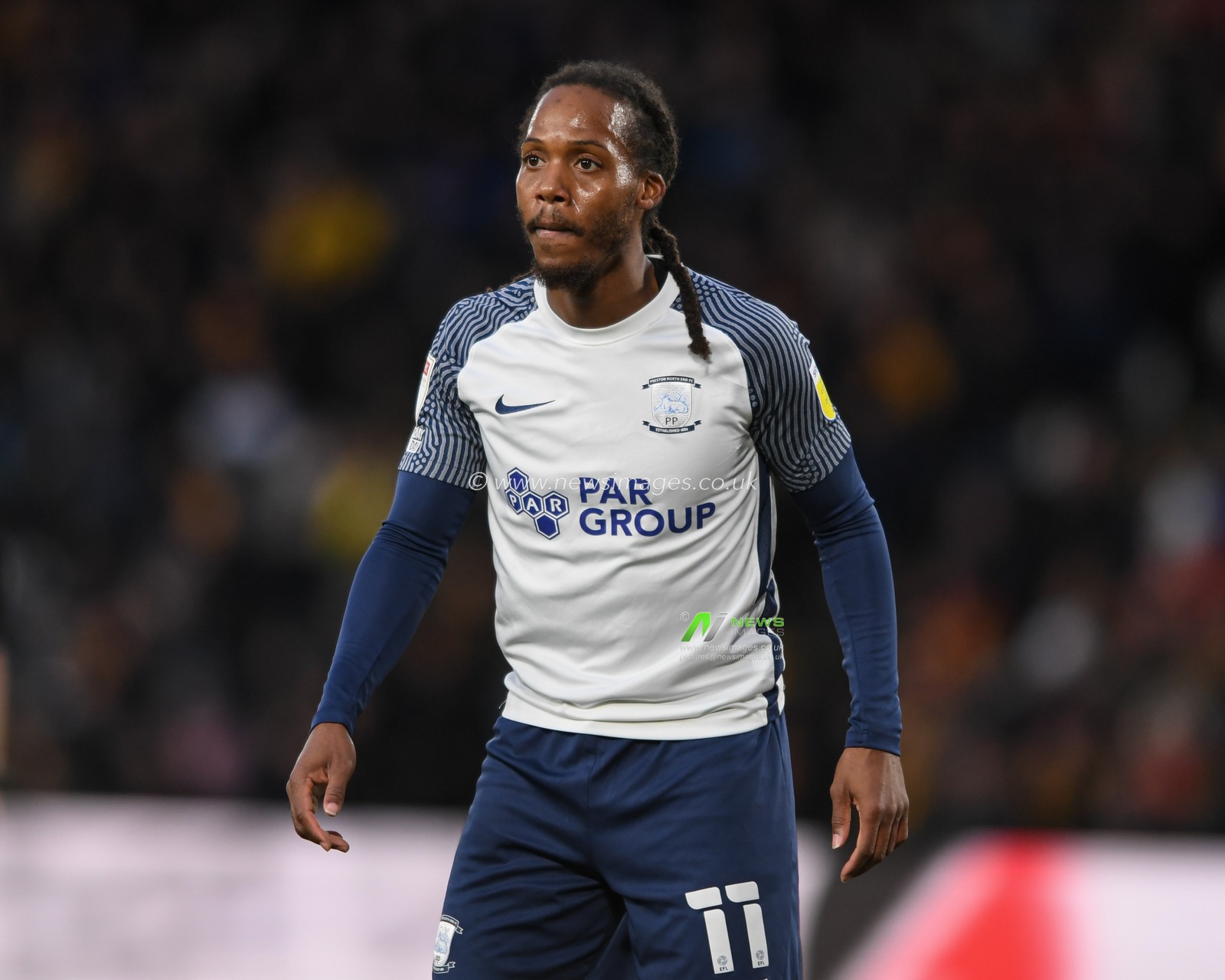 Daniel Johnson #11 of Preston North End in action during the game