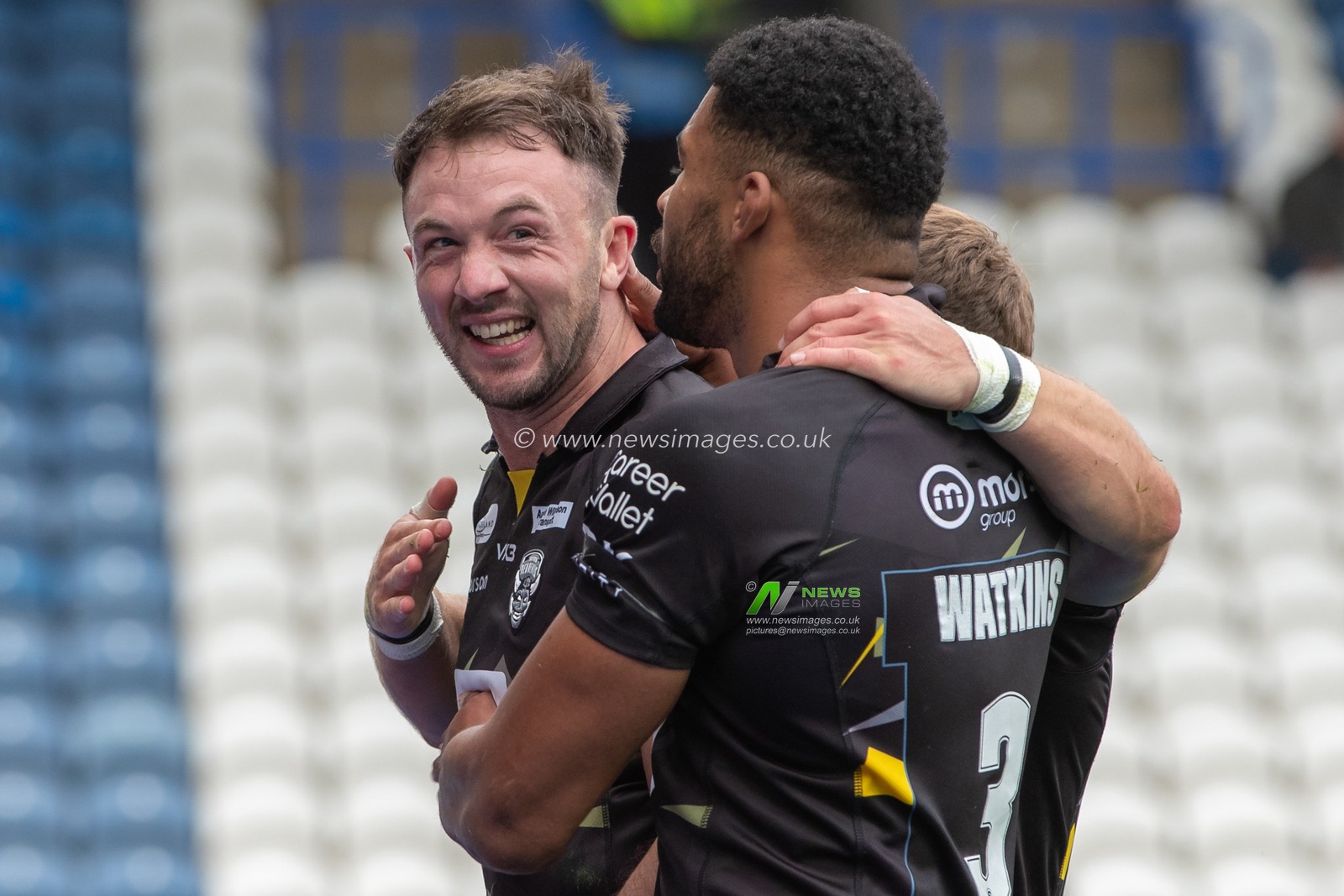 Ryan Brierley #1 of Salford Red Devils celebrates his try and makes the score 0-20 during the Betfred Super League match Huddersfield Giants vs Salford Red Devils at John Smith's Stadium, Huddersfield, United Kingdom, 10th September 2022

(Photo by James Heaton/News Images)