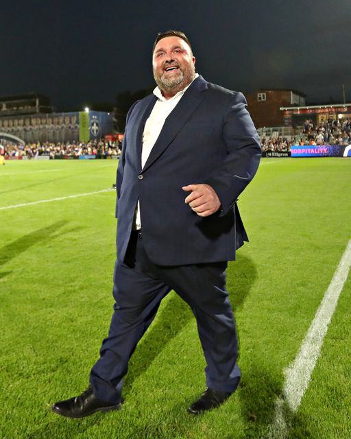 Matt Ellis, Owner of Wakefield Trinity celebrates after the Betfred Super League round 20 match Wakefield Trinity vs Leeds Rhinos at DIY Kitchens Stadium, Wakefield, United Kingdom, 24th July 2025(Photo by Sam Eaden/News Images)