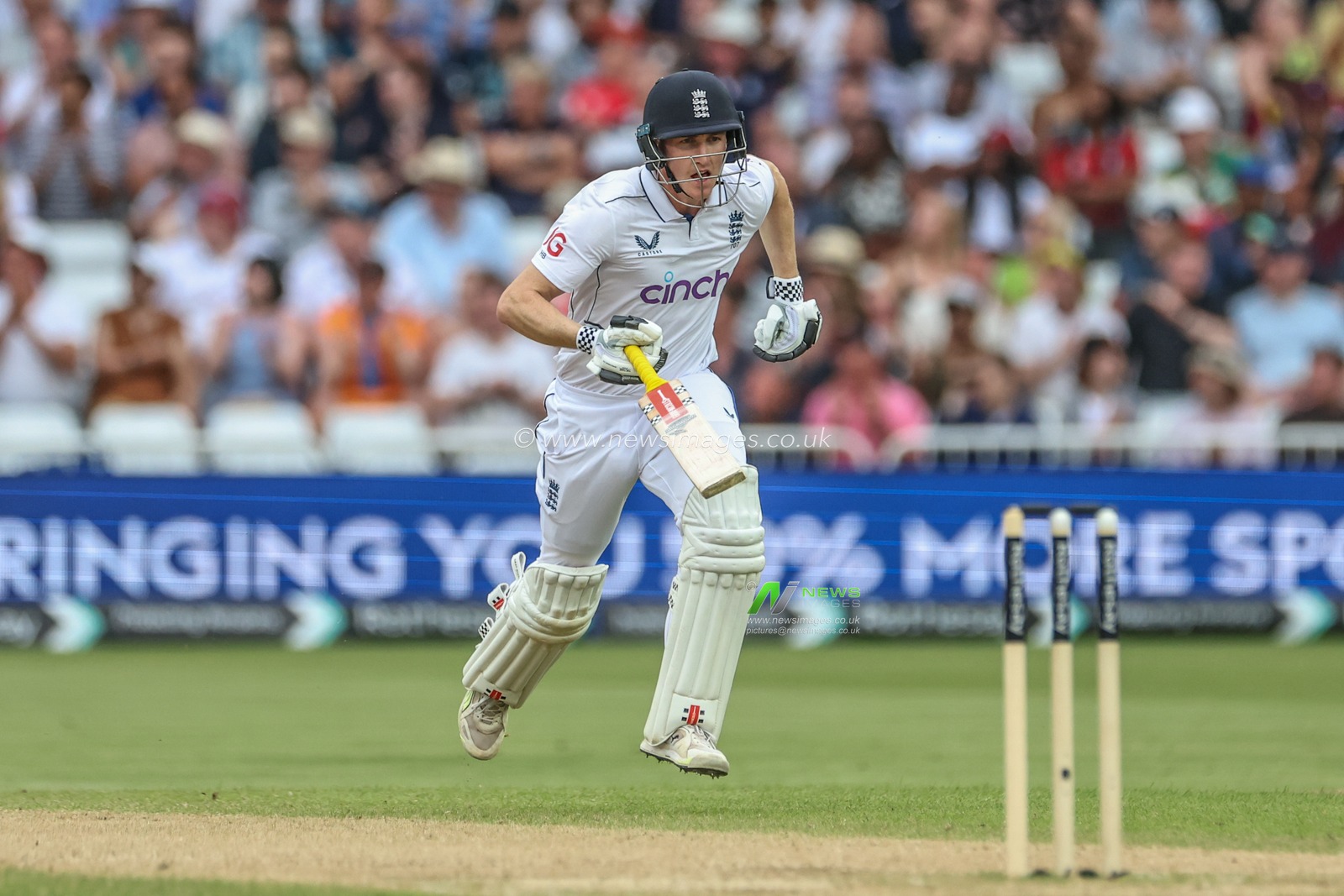 Harry Brook of England chases the ball to make 3 runs during the Rothesay Test Match day three England vs West Indies at Trent Bridge, Nottingham, United Kingdom, 20th July 2024

(Photo by Mark Cosgrove/News Images)