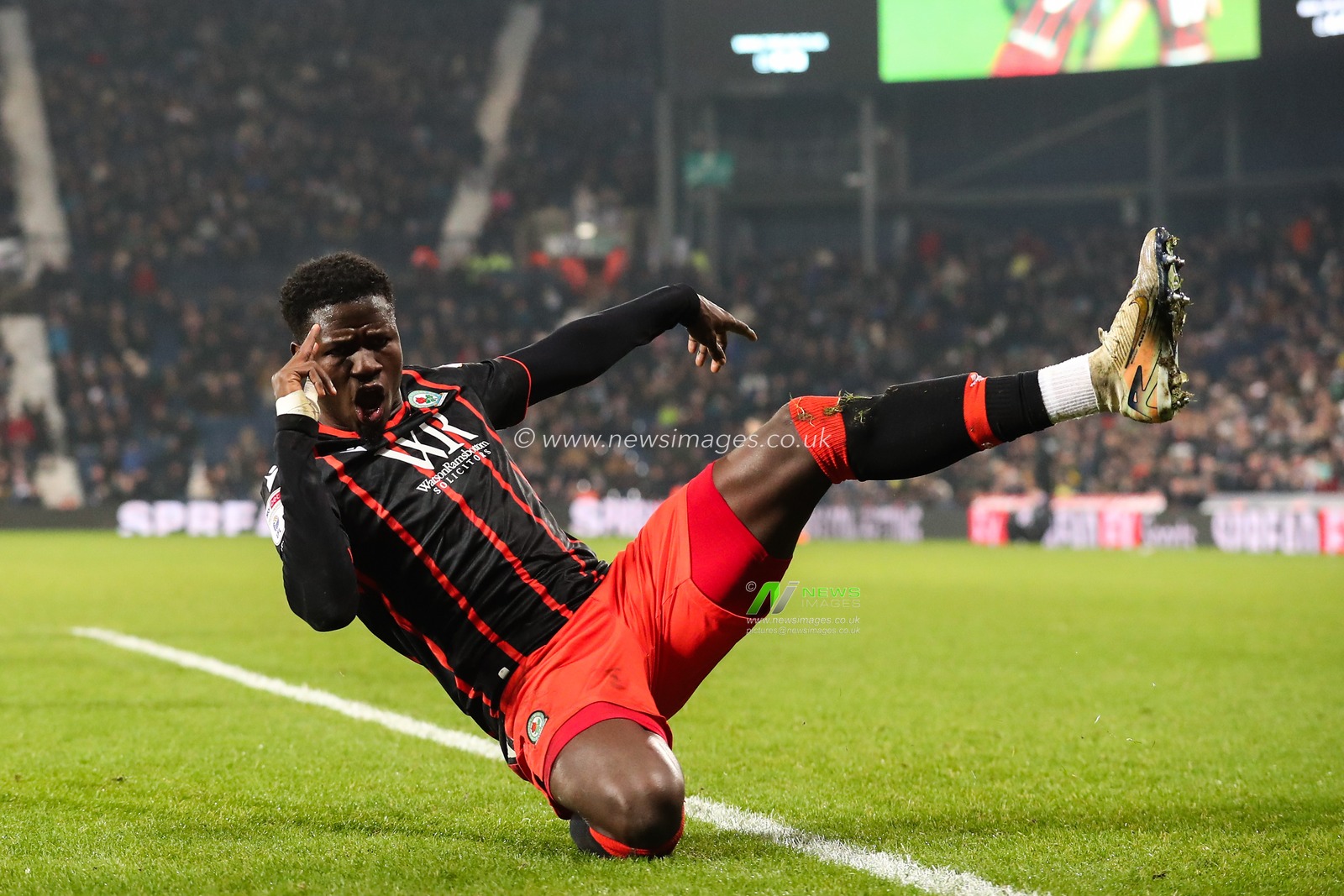Makhtar Gueye of Blackburn Rovers celebrates his goal to make it 0-2 during the Sky Bet Championship match West Bromwich Albion vs Blackburn Rovers at The Hawthorns, West Bromwich, United Kingdom, 12th February 2025

(Photo by Gareth Evans/News Images)