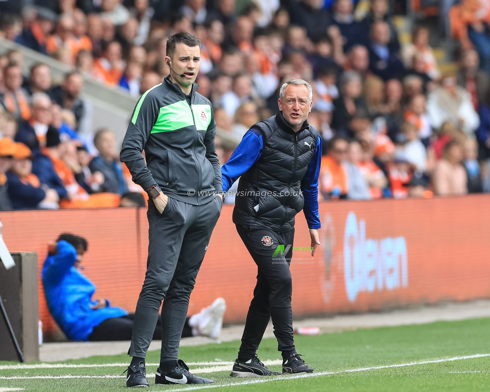 Neil Critchley head coach of Blackpool reacts during the game