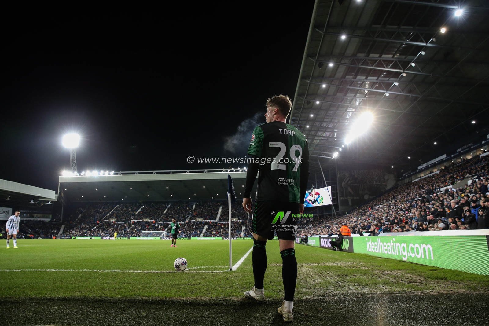 Victor Torp of Coventry City prepares to take a corner during the Sky Bet Championship match West Bromwich Albion vs Coventry City at The Hawthorns, West Bromwich, United Kingdom, 1st March 2024

(Photo by Gareth Evans/News Images)