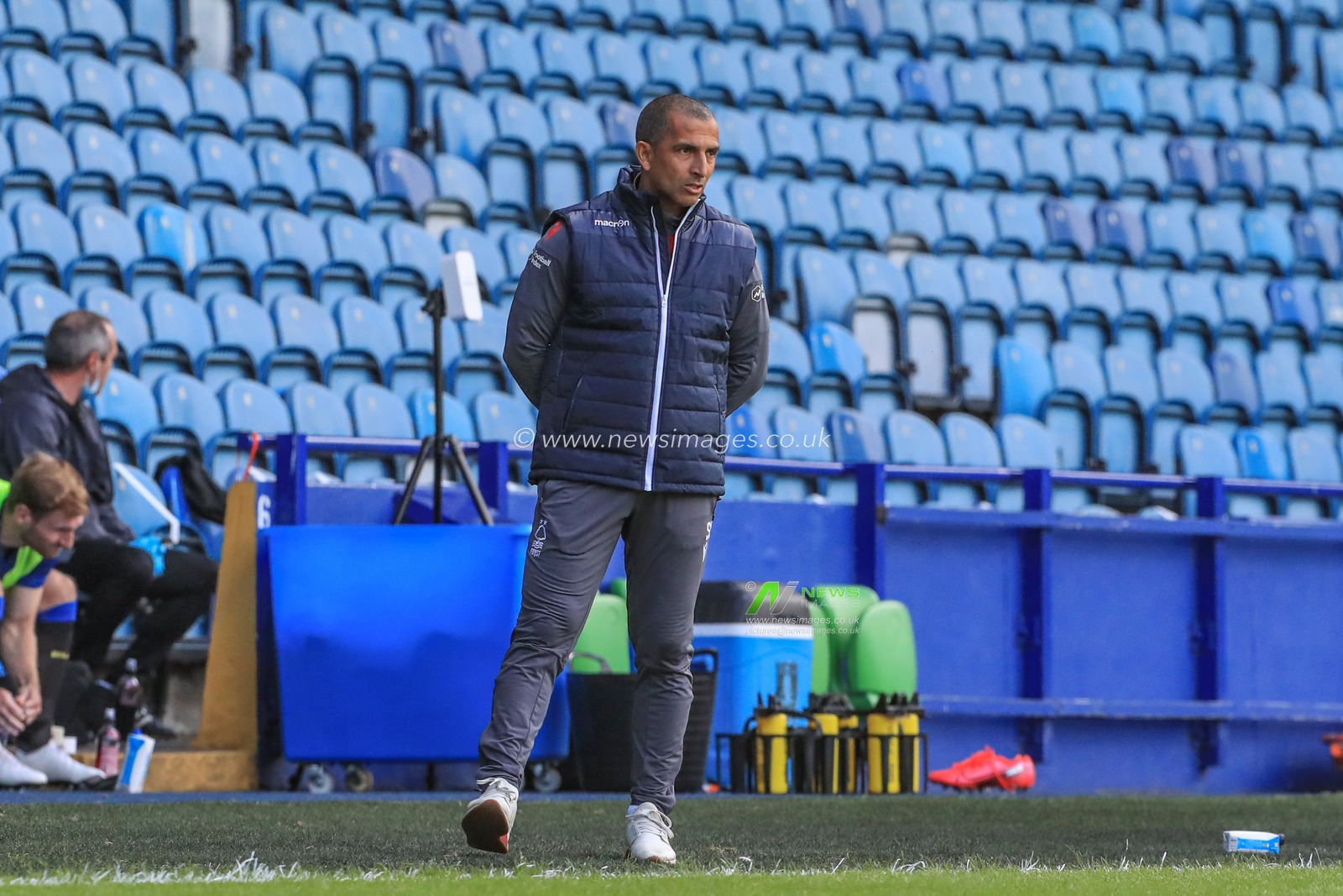 Sabri Lamouchi manager of Nottingham Forest watches the game