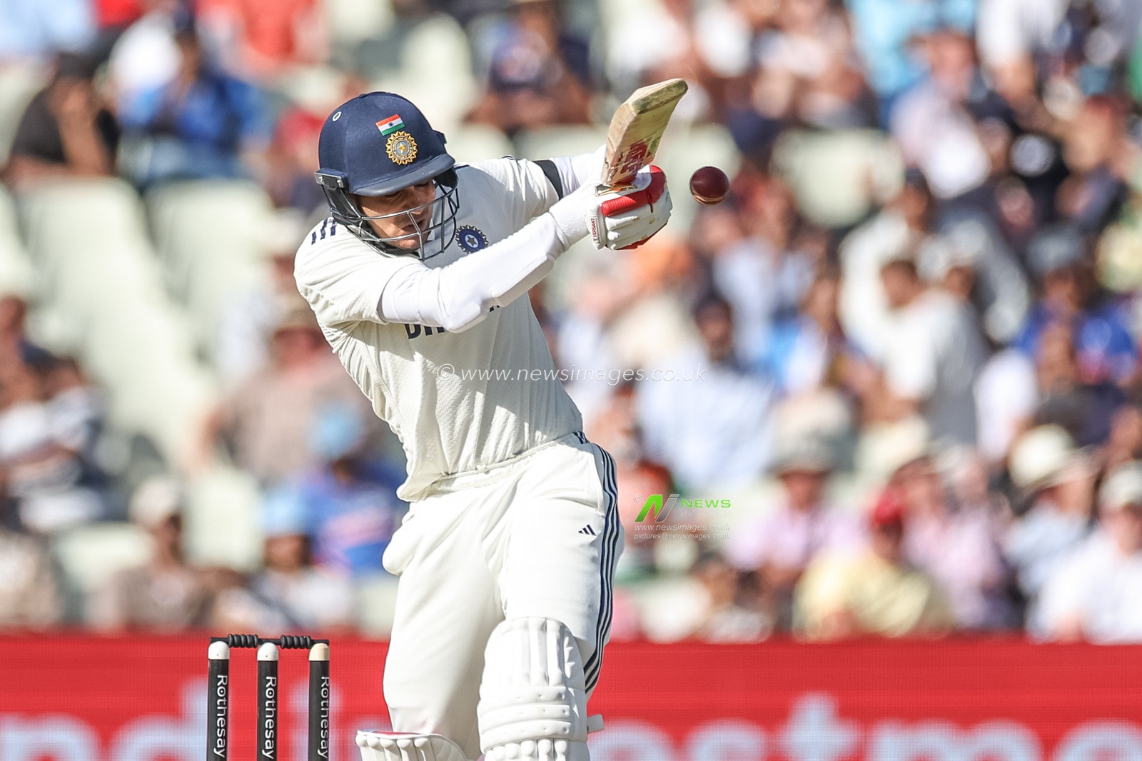 India captain Shubman Gill hits a four (4) during the 2nd Rothesay Test Match Day 1 England vs India at Edgbaston, Birmingham, United Kingdom, 2nd July 2025

(Photo by Mark Cosgrove/News Images)