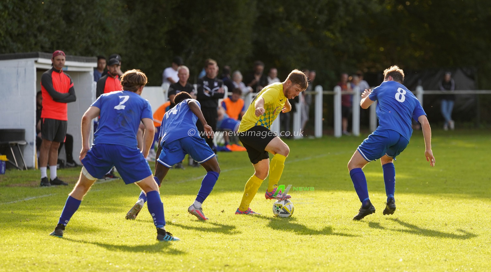 Sam Ruff Harpenden Town FC shows some football skills. Aveley beat Harpenden Town FC 3:0