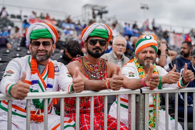 India fans in the stands before the game starts during the Second Vitality T20 International match England vs India at Old Trafford, Manchester, United Kingdom on 04 July 2026

(Photo by Maynard Manyowa/News Images)