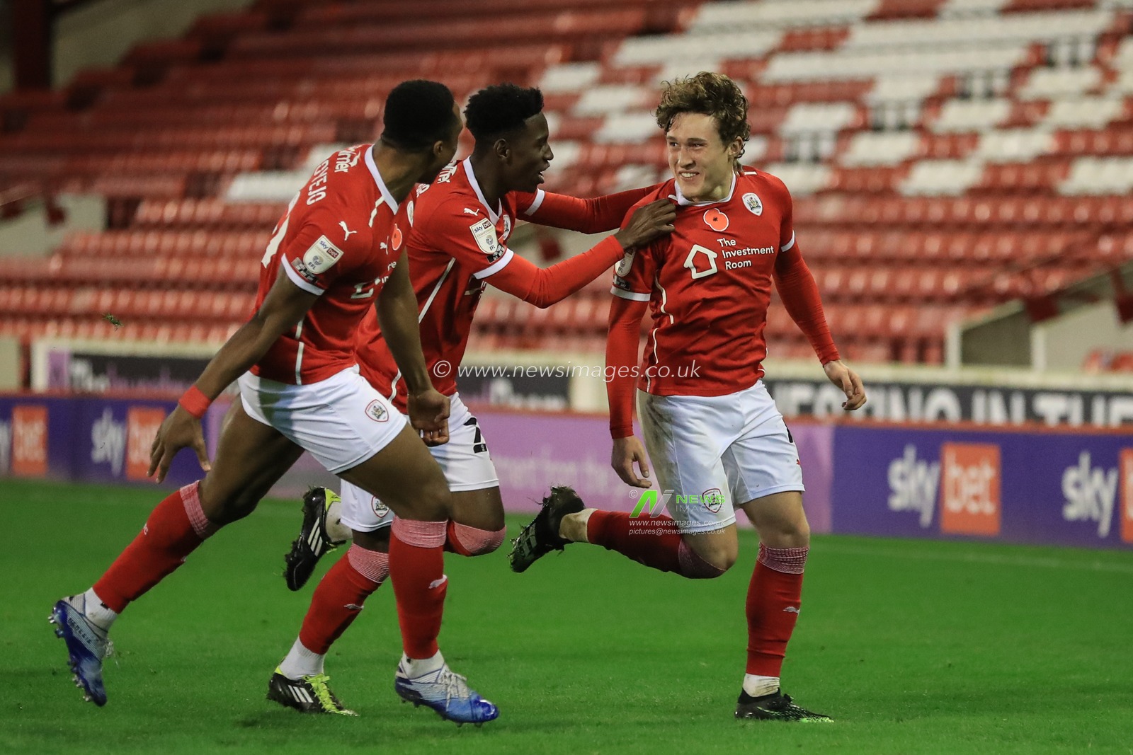 Callum Styles #4 of Barnsley celebrates his goal to make it 1-0