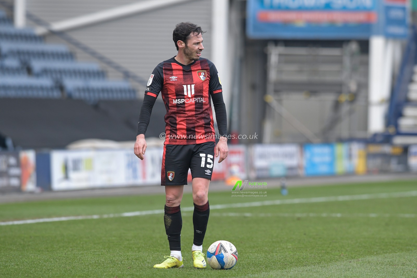 Adam Smith #15 of Bournemouth with the ball
