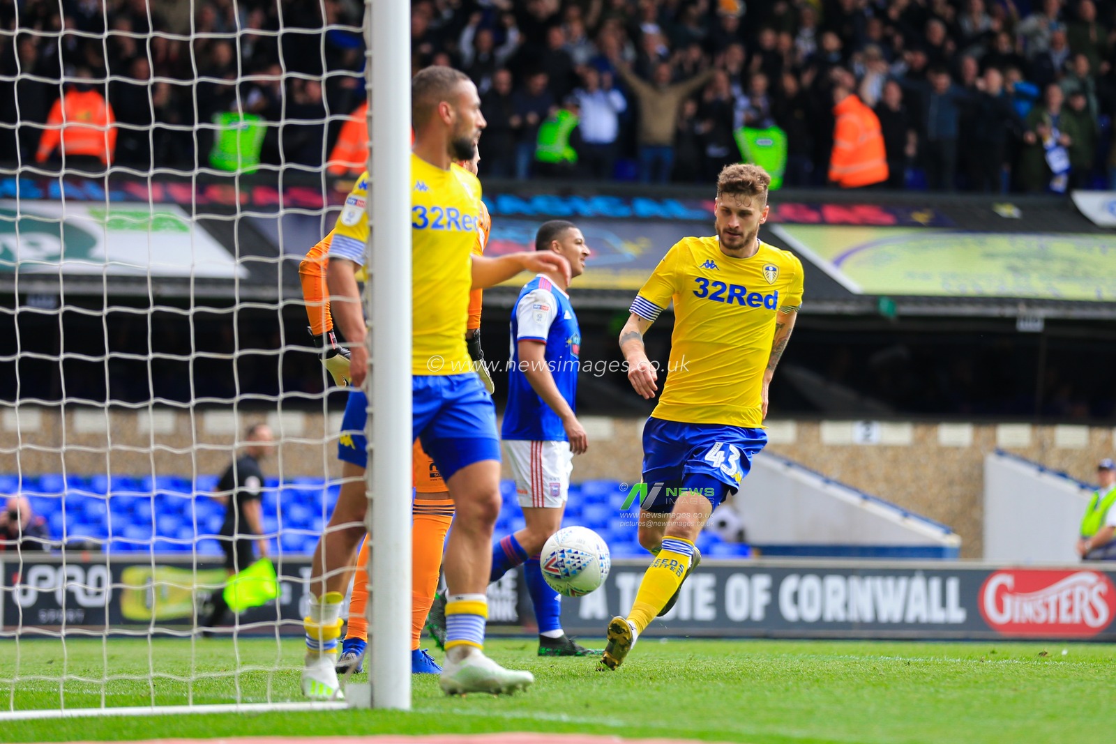 5th May 2019, Portman Road, Ipswich, England; Sky Bet Championship Ipswich Town vs Leeds United  ; Mateusz Klich (43) of Leeds Utd celebrates levelling the scores at 1-1 just before half time.


Credit: Georgie Kerr/News Images,

English Football League images are subject to DataCo Licence