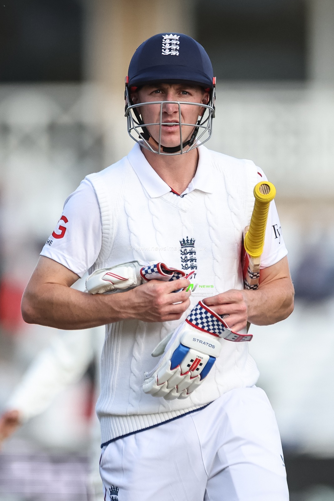 Harry Brook of England leaves the field of play at stumps on day 1 during the Rothesay Test Match Day 1 England vs Zimbabwe at Trent Bridge, Nottingham, United Kingdom, 22nd May 2025

(Photo by Mark Cosgrove/News Images)