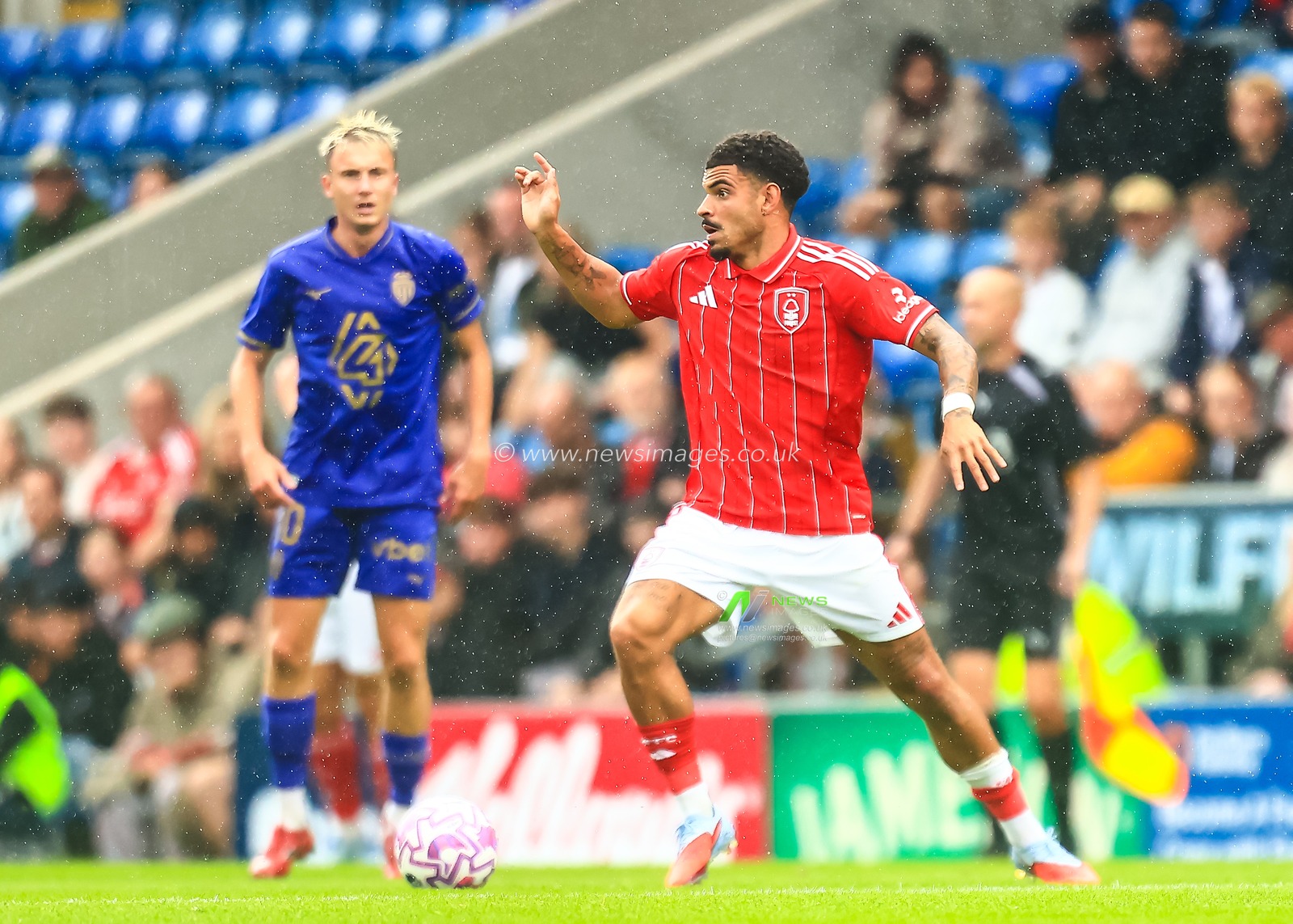 Morgan Gibbs-White of Nottingham Forest in action during the Pre-season friendly match Nottingham Forest vs Monaco at SMH Group Stadiumact Stadium, Chesterfield, United Kingdom, 19th July 2025

(Photo by Richard Bierton/News Images)