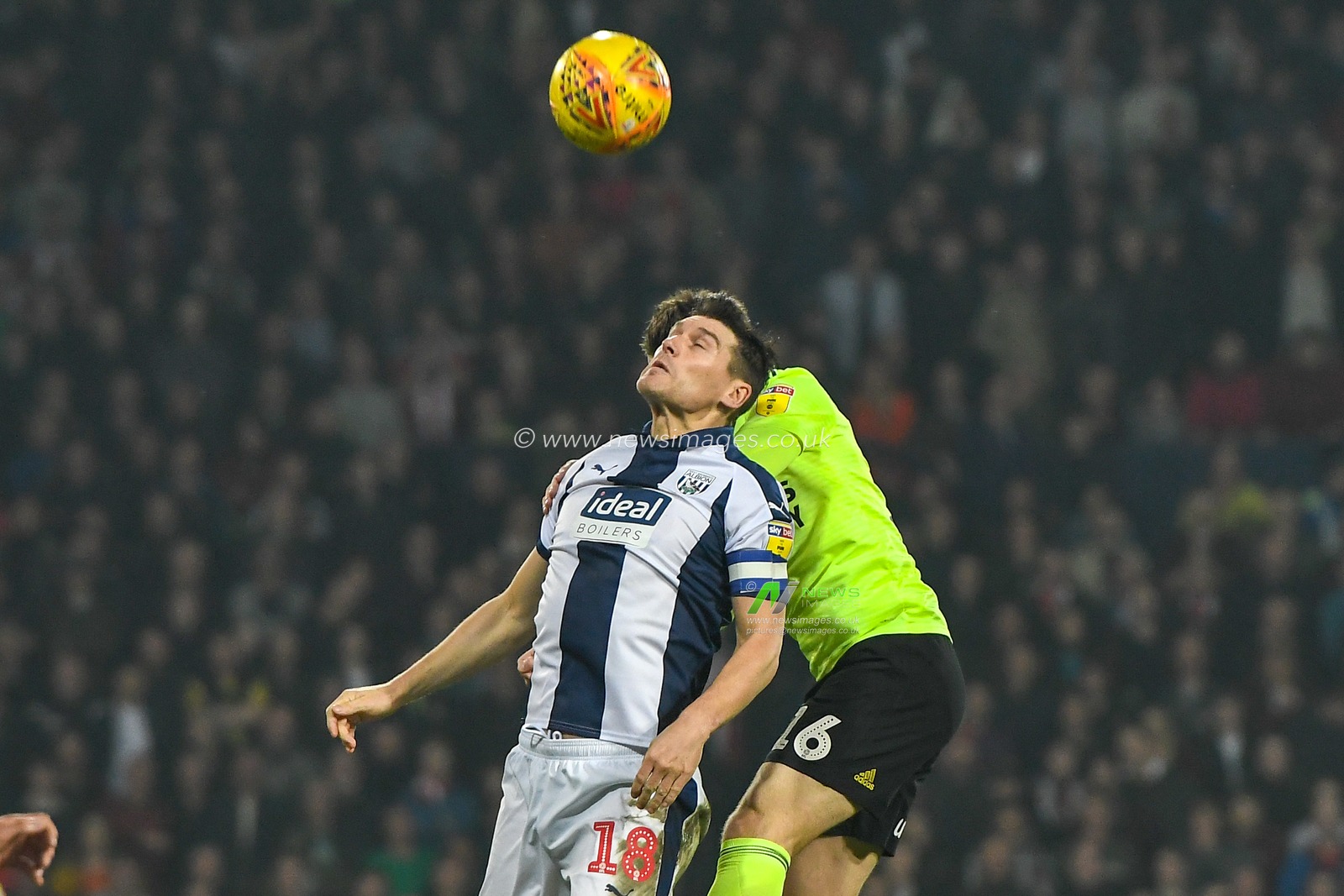 23rd February 2019, The Hawthorns, West Bromwich, England; Sky Bet Championship, West Bromwich Albion vs Sheffield United ; Gareth Barry (18) of West Bromwich Albion and Oliver Norwood (16) of Sheffield United both challenge for the ball in the air


Credit: Gareth Dalley/News Images

English Football League images are subject to DataCo Licence