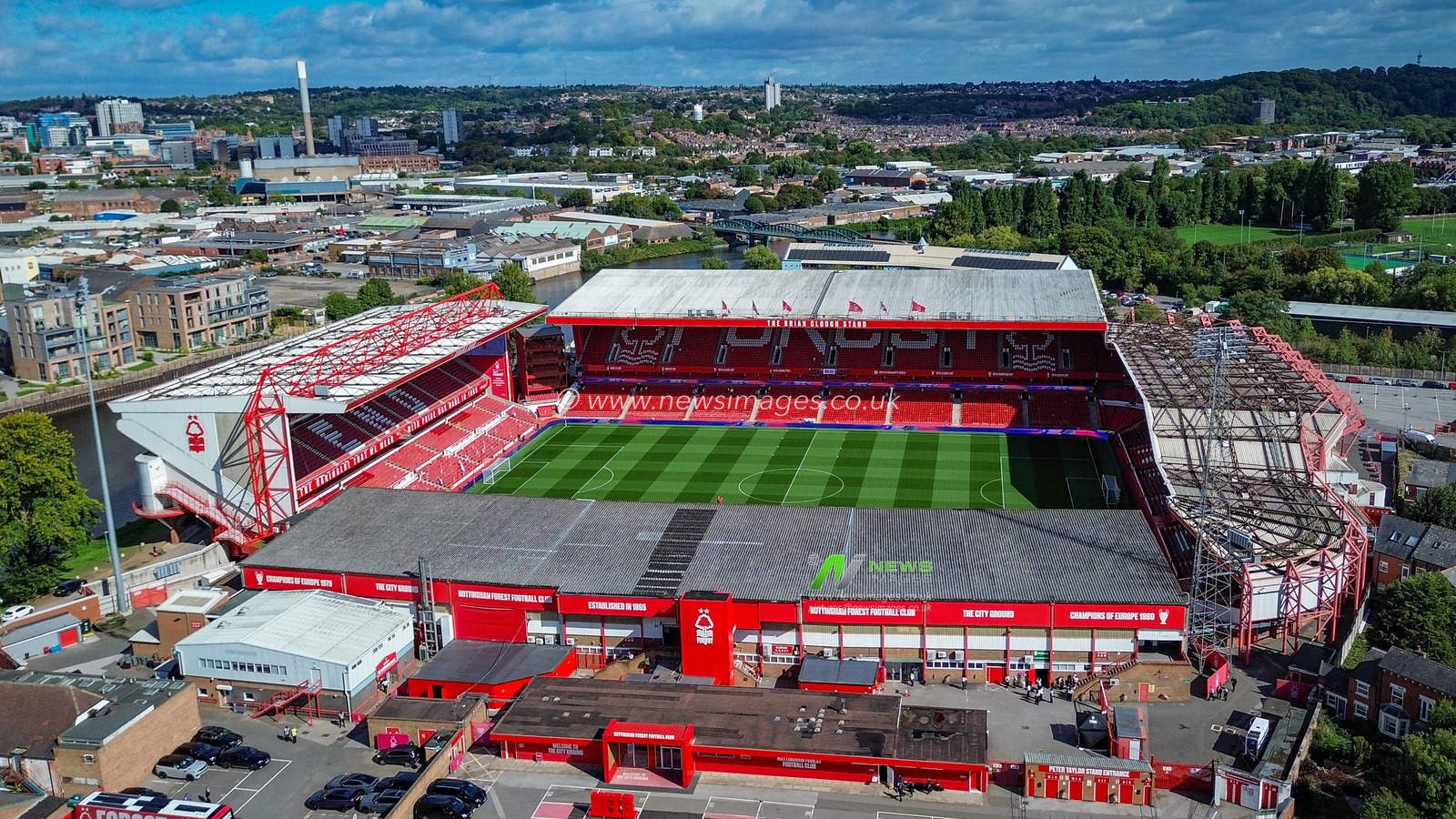 A general view of the stadium from the sky during the Premier League match Nottingham Forest vs Tottenham Hotspur at City Ground, Nottingham, United Kingdom on 05 September 2026

(Photo by Maynard Manyowa/News Images)