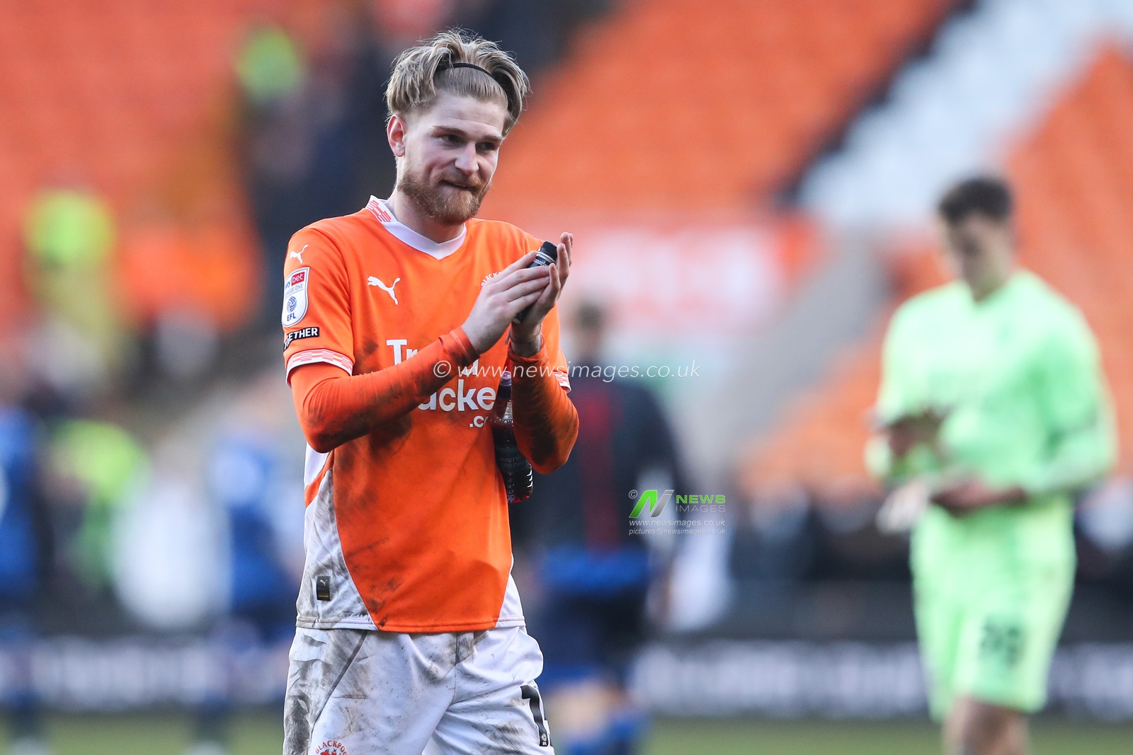 Hayden Coulson of Blackpool applauds the home fans after the Sky Bet League 1 match Blackpool vs Crawley Town at Bloomfield Road, Blackpool, United Kingdom, 22nd February 2025

(Photo by Gareth Evans/News Images)