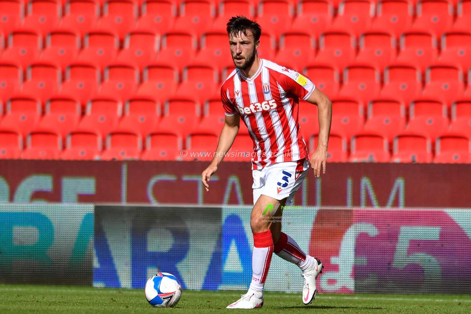 Morgan Fox (3) of Stoke City with the ball