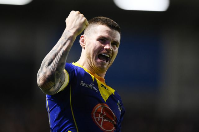 John Bateman of Warrington Wolves celebrates following during the Betfred Super League play-off Eliminator 2 Warrington Wolves v St Helens at Halliwell Jones Stadium, Warrington, United Kingdom, 28th September 2024

(Photo by Ben Roberts/News Images)