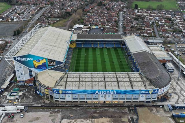 An aerial view of Elland Road during the Premier League match Leeds United vs Manchester City at Elland Road, Leeds, United Kingdom on 28 February 2026

(Photo by Mark Cosgrove/News Images)