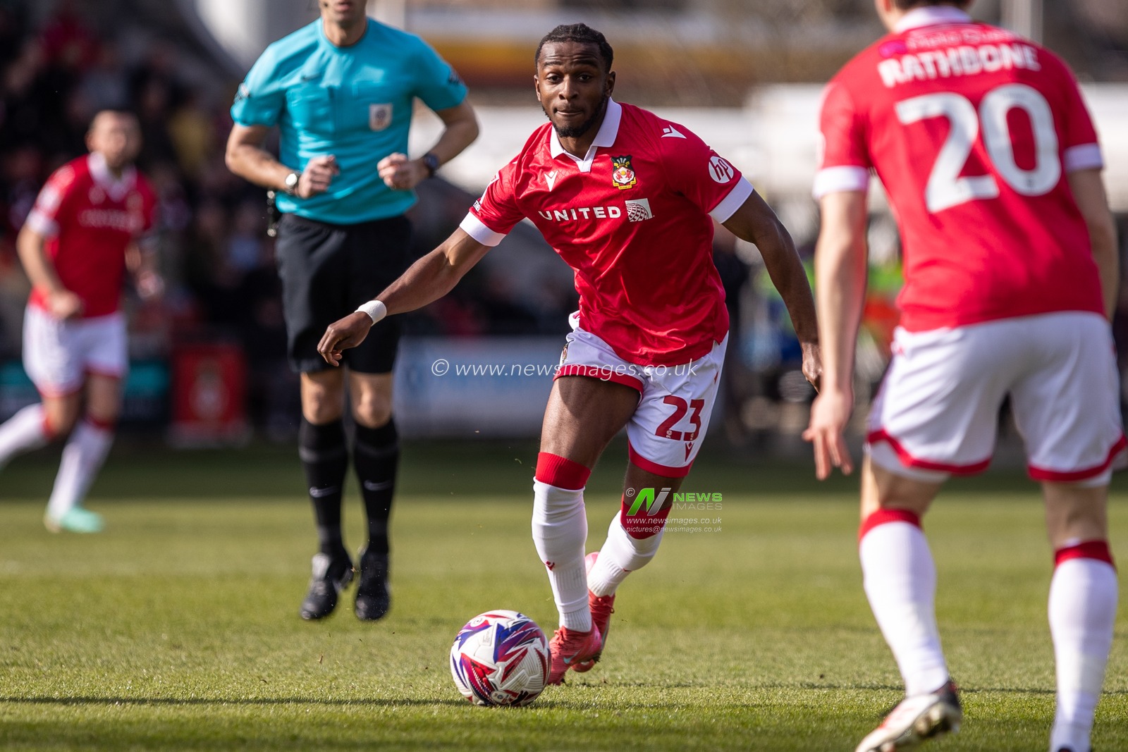 Sebastien Revan of Wrexham AFC  during the Sky Bet League 1 match Wrexham vs Bolton Wanderers at SToK Cae Ras, Wrexham, United Kingdom, 1st March 2025

(Photo by Nik Mesney/News Images)