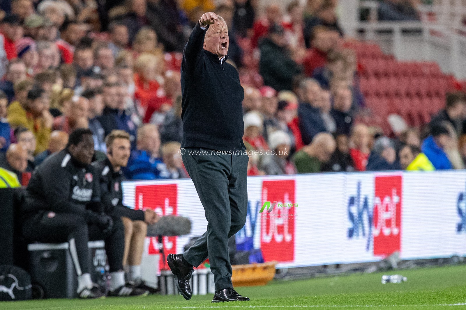 Chris Wilder manager of Middlesbrough gestures and reacts during the Sky Bet Championship match Middlesbrough vs Rotherham United at Riverside Stadium, Middlesbrough, United Kingdom, 17th September 2022

(Photo by James Heaton/News Images)