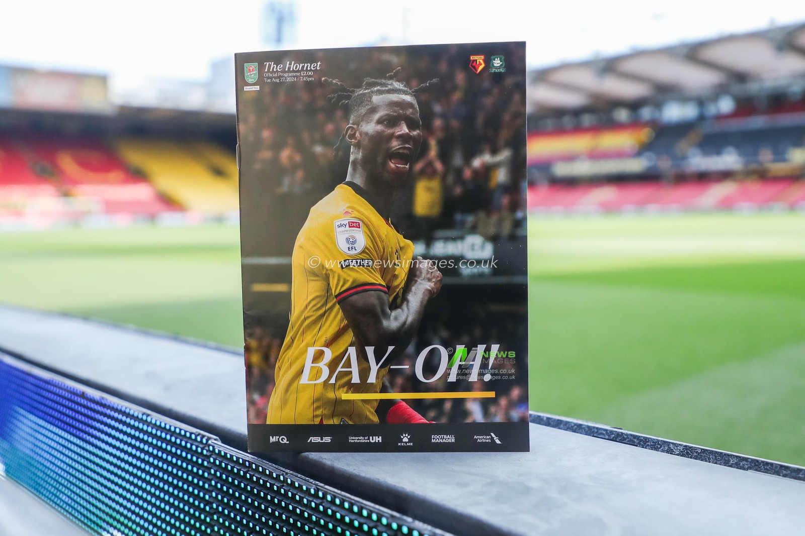 A detailed view the match day programme prior to the Carabao Cup match Watford vs Plymouth Argyle at Vicarage Road, Watford, United Kingdom, 27th August 2024

(Photo by Izzy Poles/News Images)